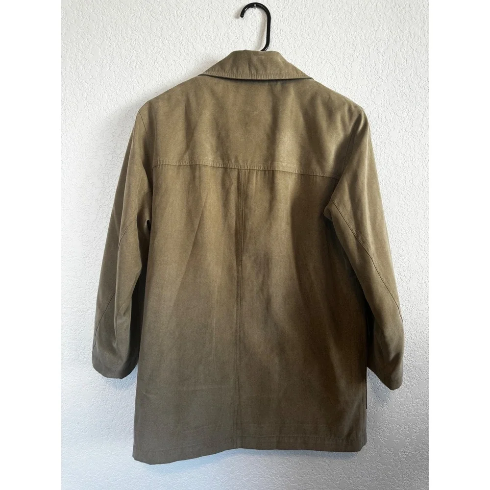 Talbots Field Jacket Women‎ P Tan Faux Suede Detachable Wool Liner Coat